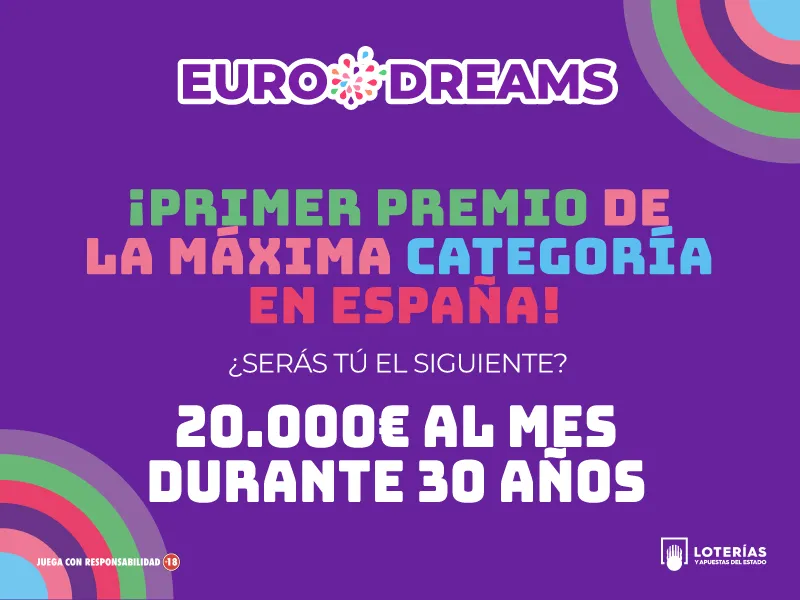 eurodreams reparte el primer premio en san lorenzo de el escorial en españa -20000 euros al mes durante 30 años